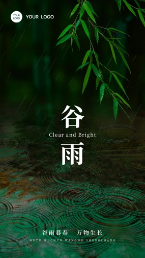 实景意境谷雨节气海报